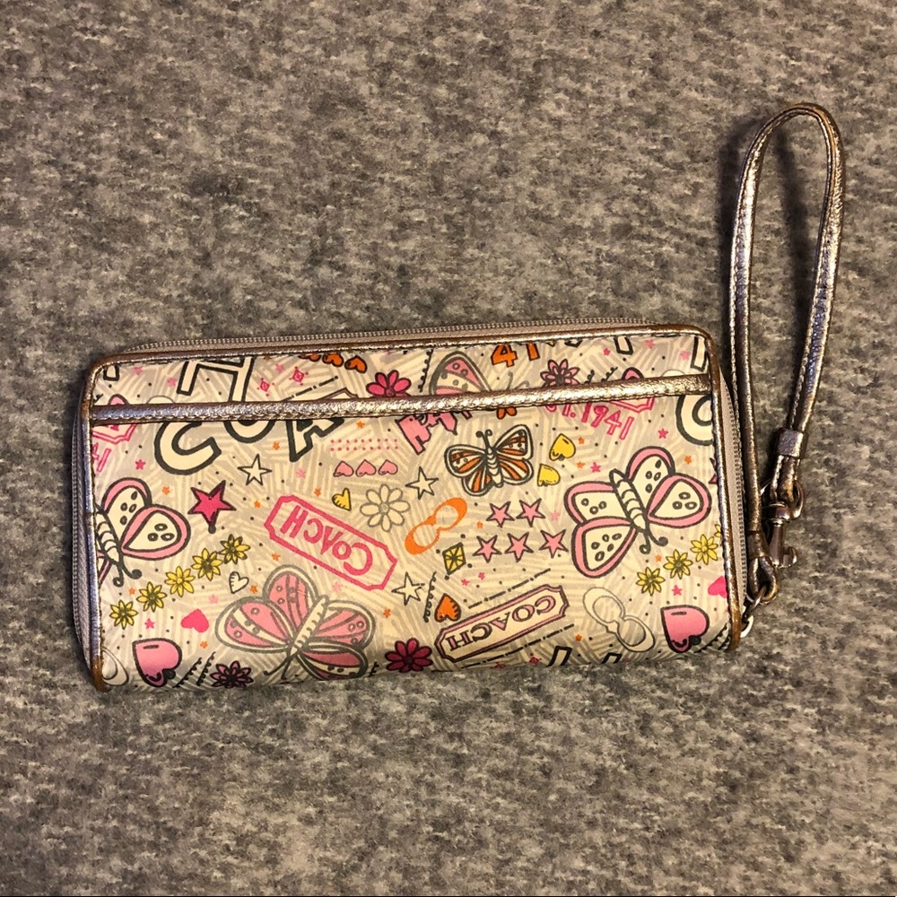 Coach Poppy Butterfly Graffiti Wallet